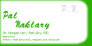 pal maklary business card