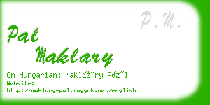 pal maklary business card